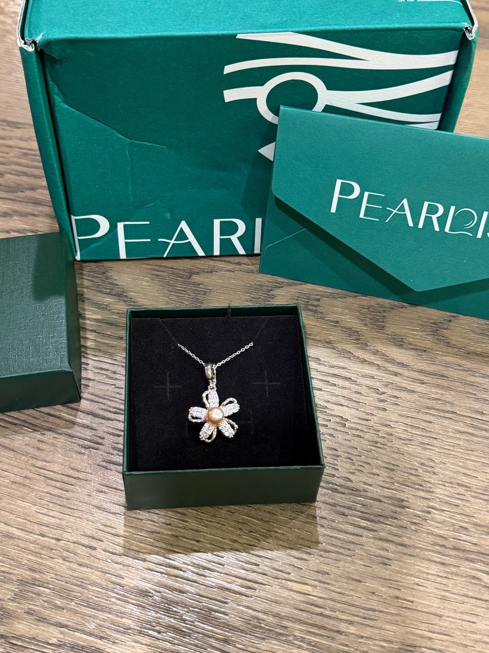 Freshwater Pinky Purple Pearl Flower 18k Plated 925 Universal Pendant Necklace